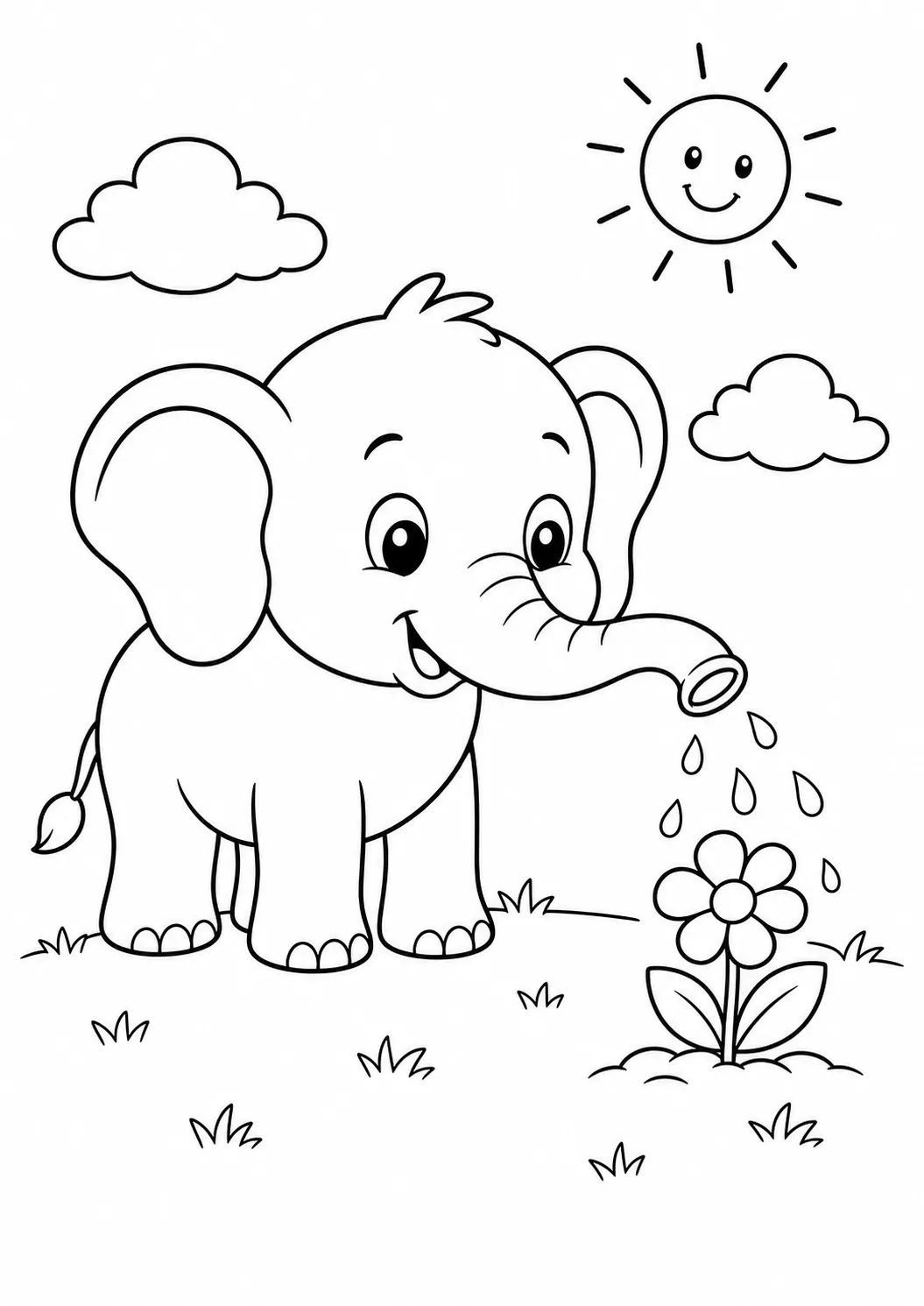 ใบงานระบายสีสัตว์น่ารัก